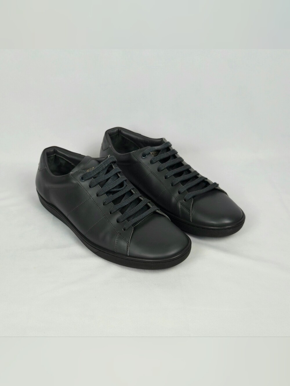 Saint Laurent SL/01 Gray Leather Low-Top Sneakers | US 10.5/EU 43.5 | Dust Bag